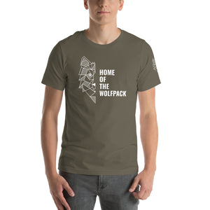 Unisex-T-Shirt Home of the Wolfpack dunkel