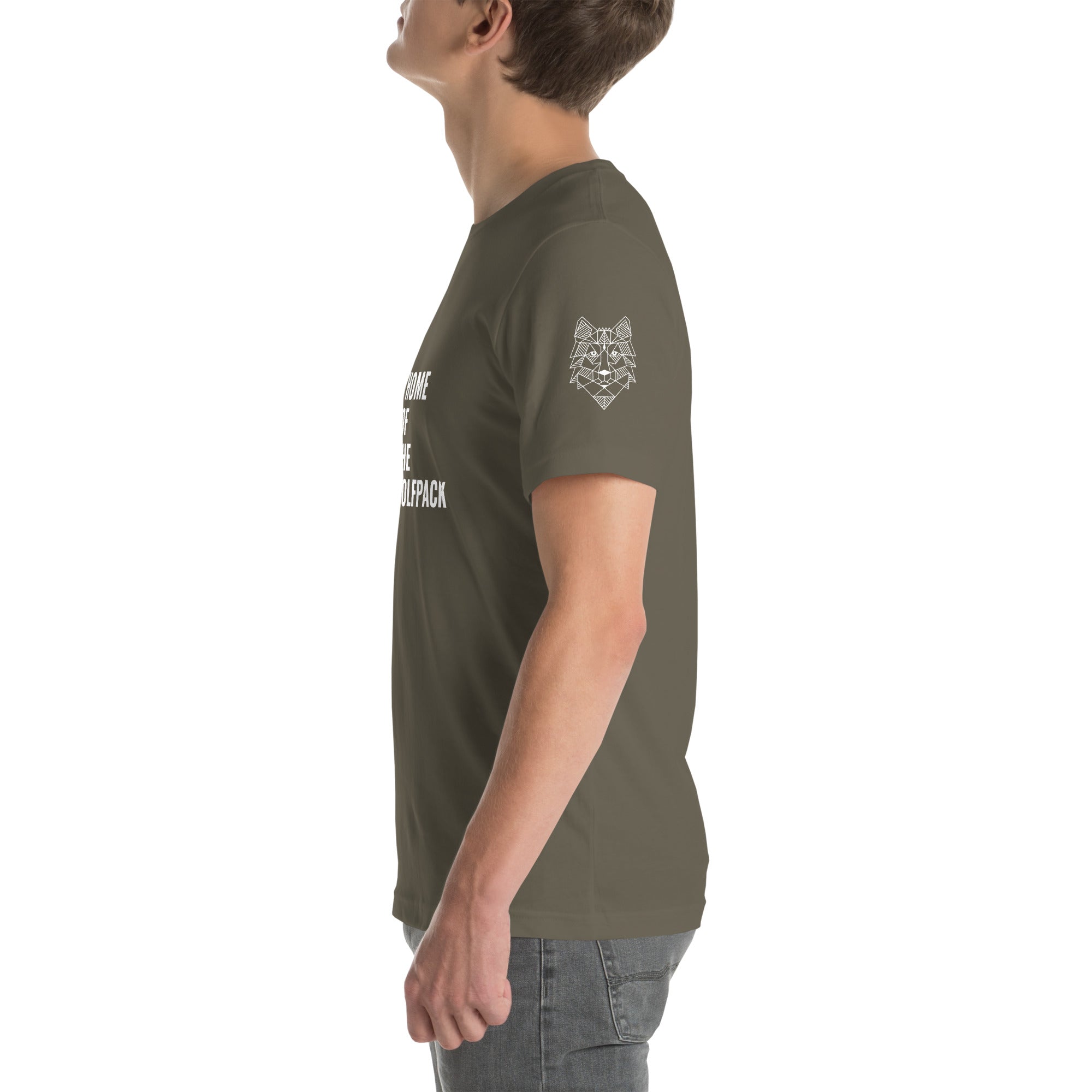 Unisex-T-Shirt Home of the Wolfpack dunkel