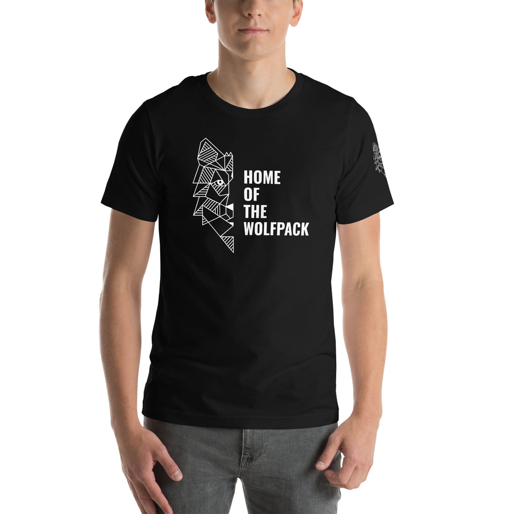 Unisex-T-Shirt Home of the Wolfpack dunkel