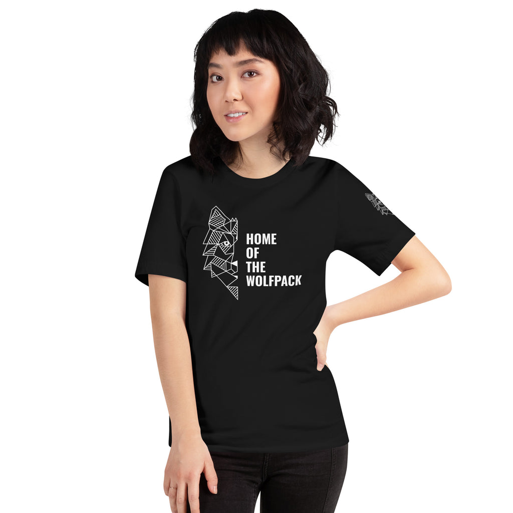 Unisex-T-Shirt Home of the Wolfpack dunkel