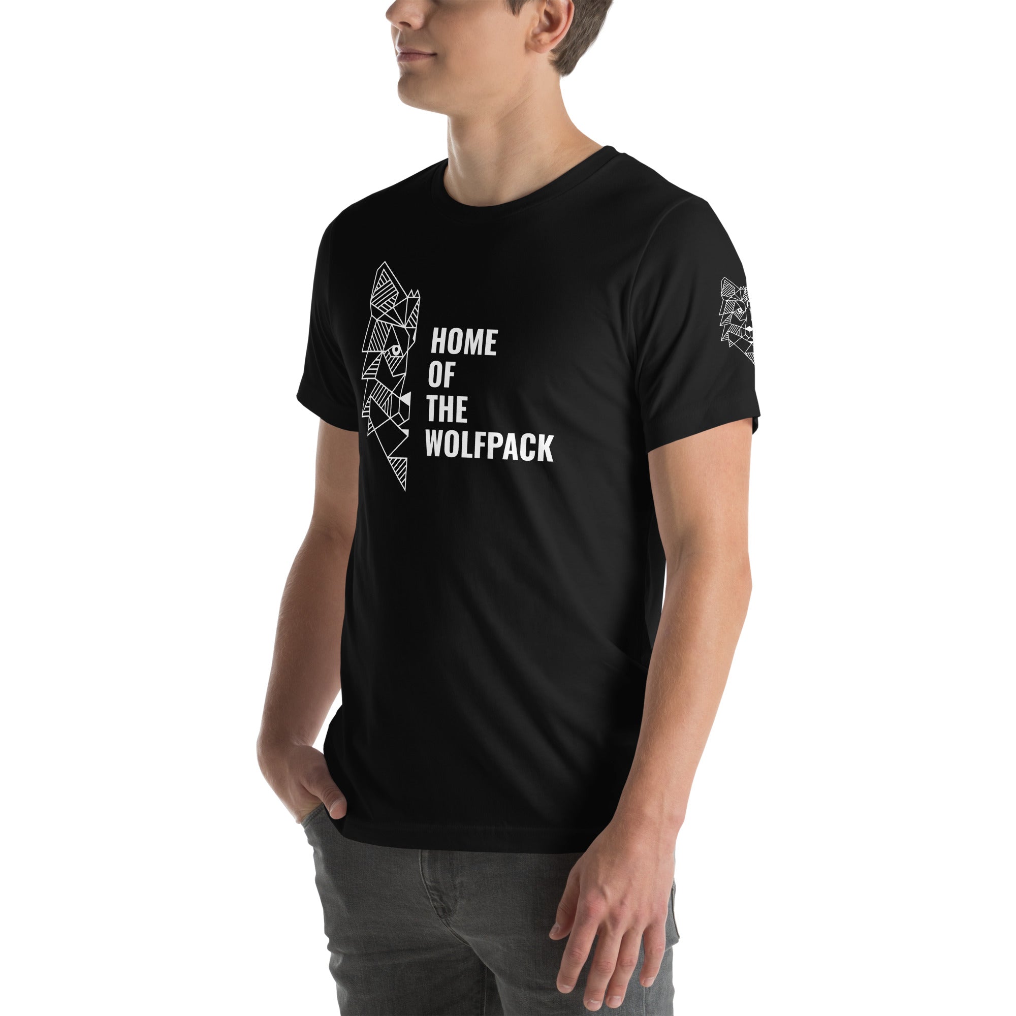 Unisex-T-Shirt Home of the Wolfpack dunkel