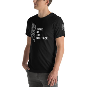 Unisex-T-Shirt Home of the Wolfpack dunkel