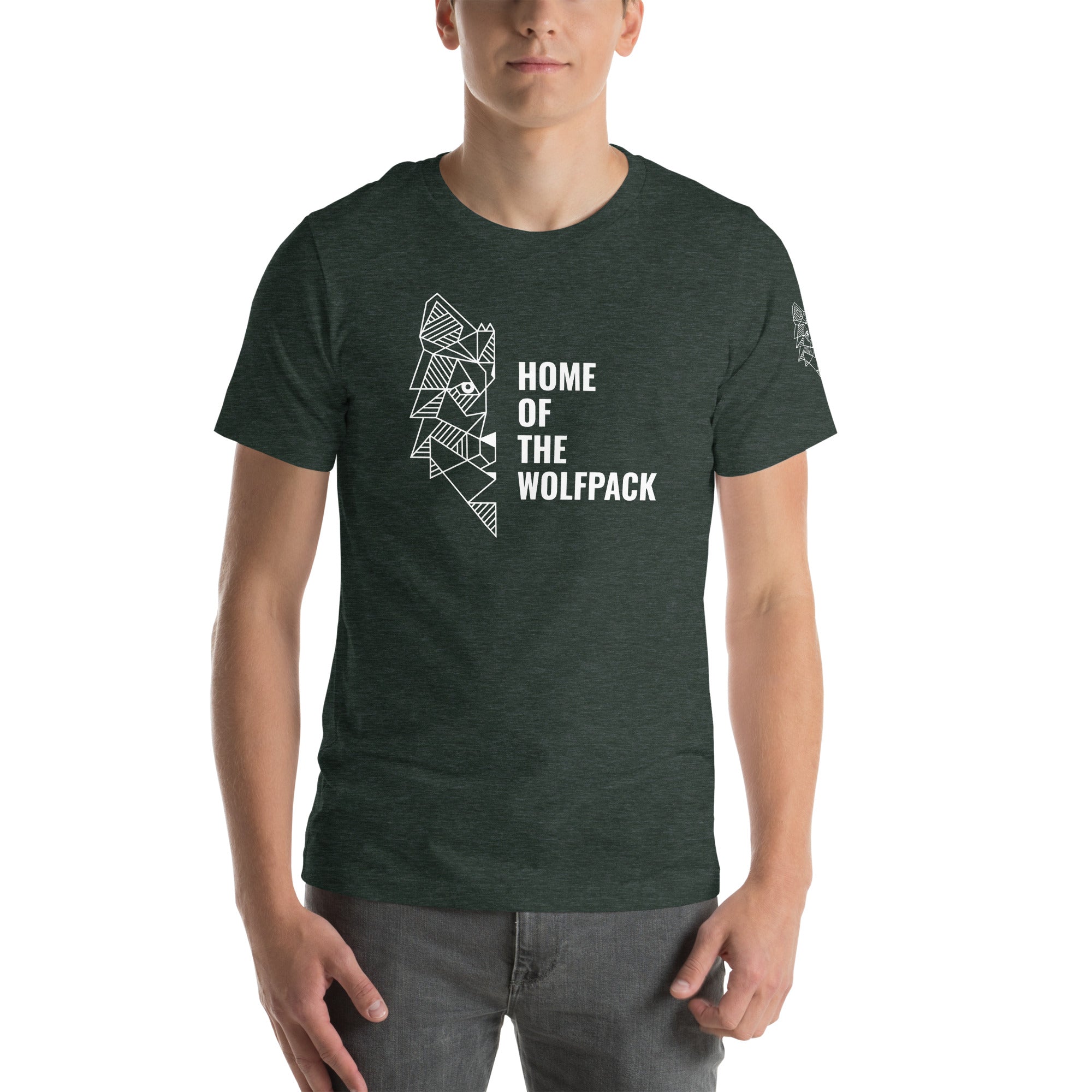 Unisex-T-Shirt Home of the Wolfpack dunkel