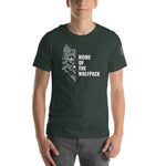 Unisex-T-Shirt Home of the Wolfpack dunkel