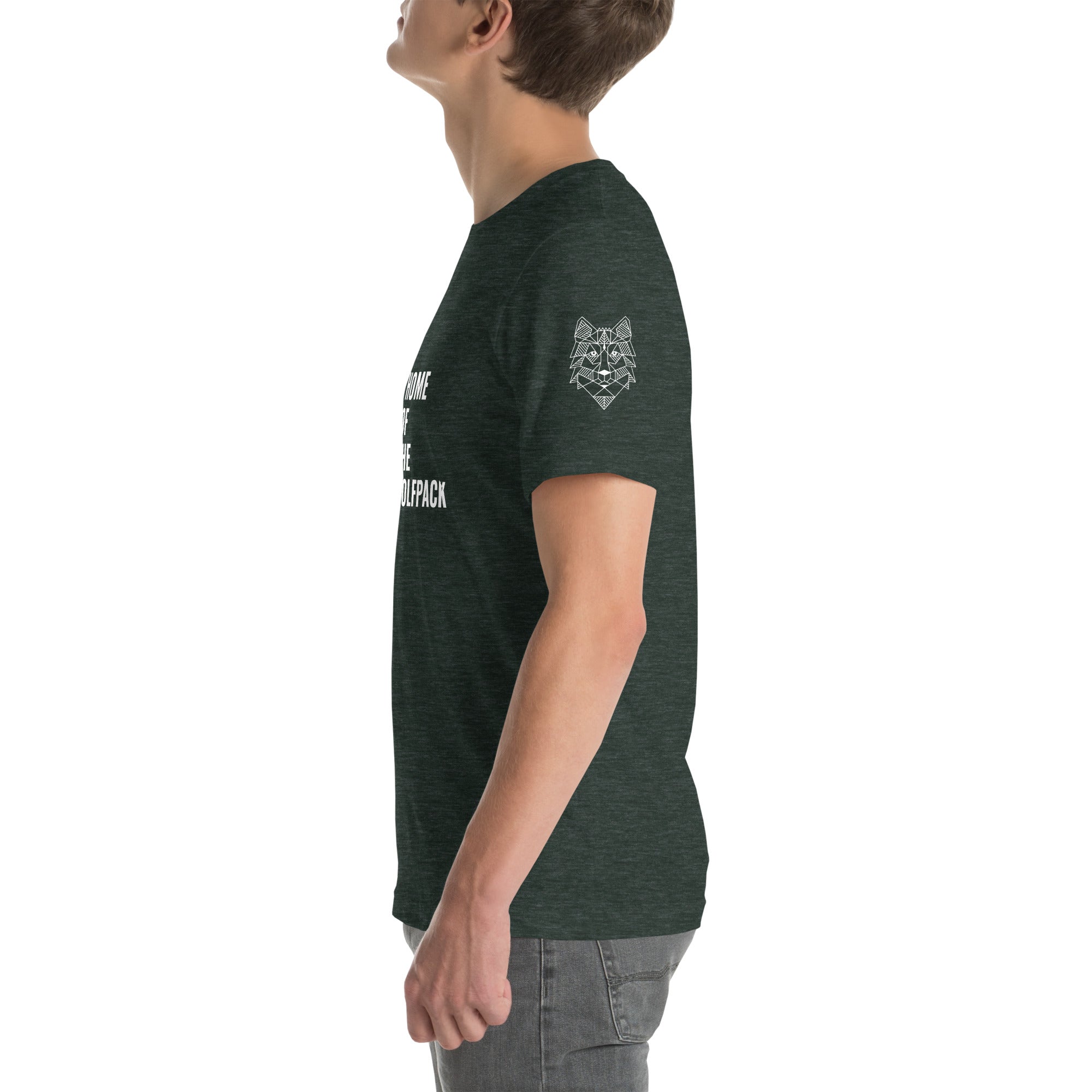 Unisex-T-Shirt Home of the Wolfpack dunkel