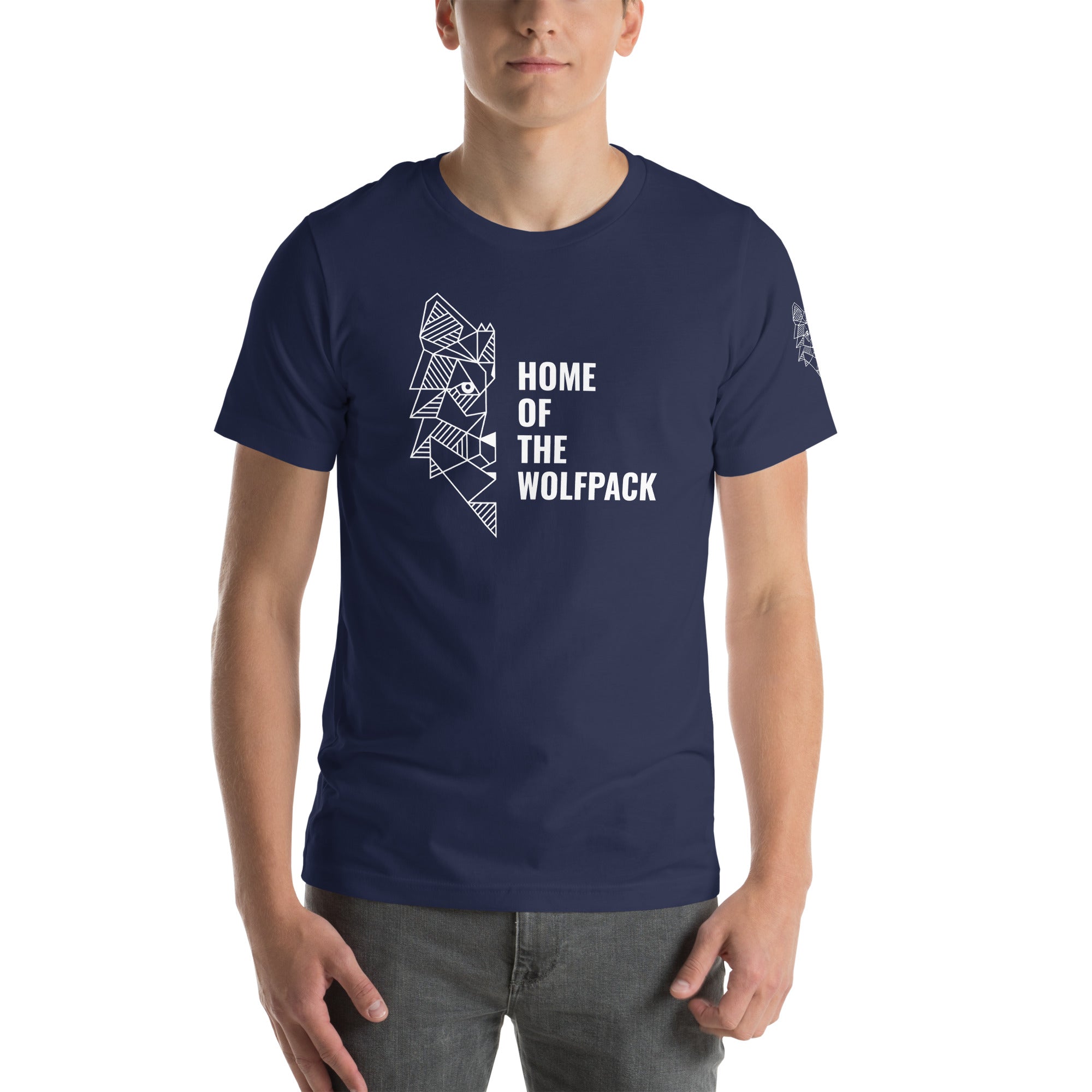 Unisex-T-Shirt Home of the Wolfpack dunkel