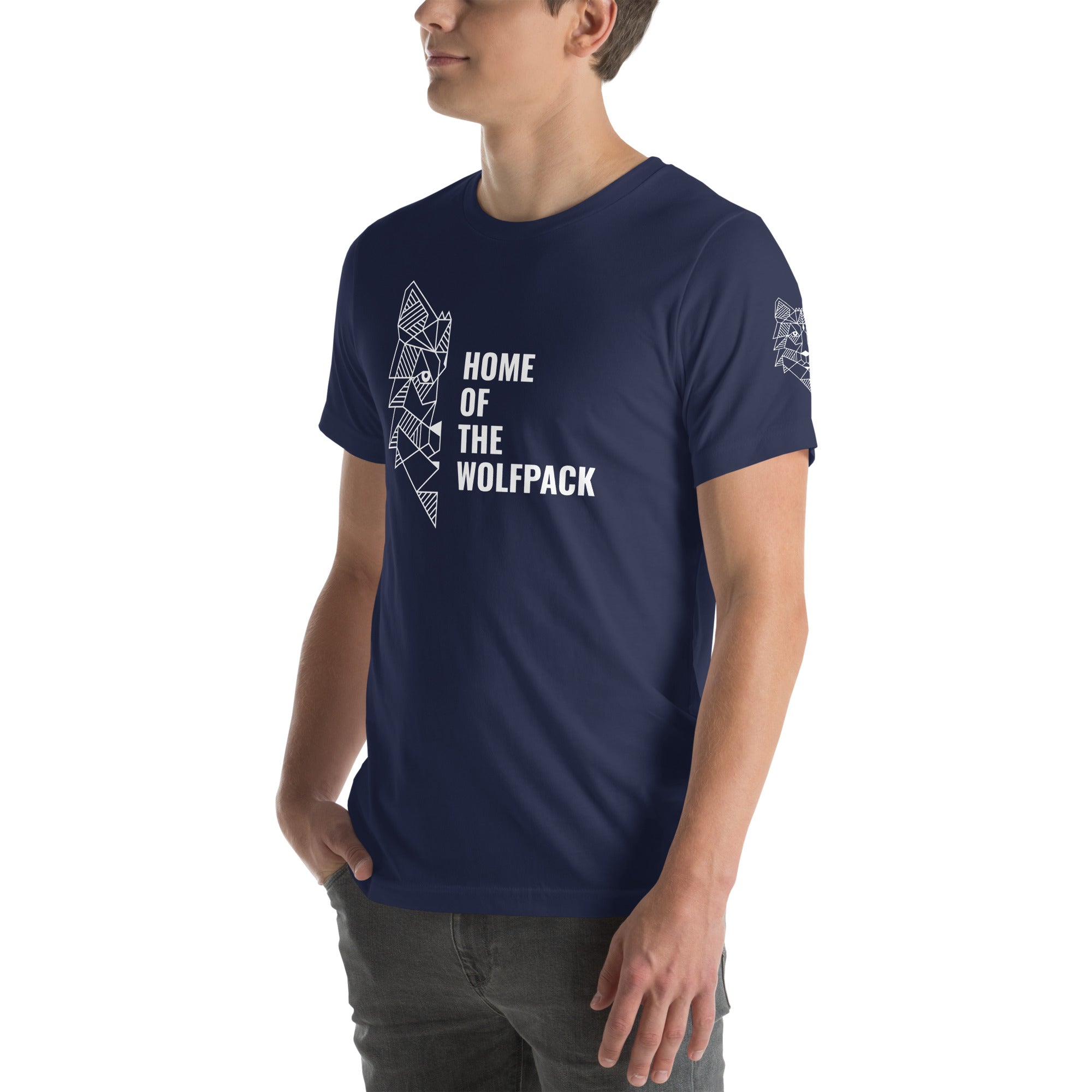 Unisex-T-Shirt Home of the Wolfpack dunkel