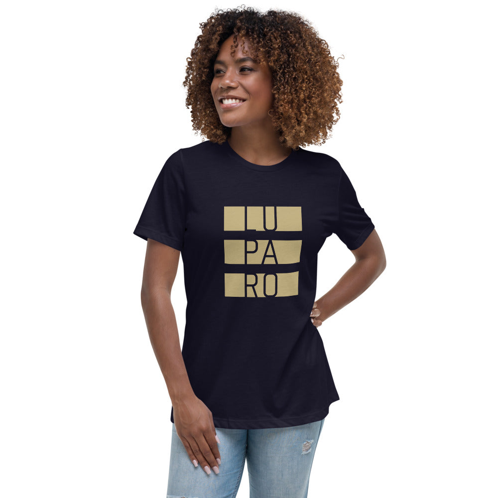 Damen-T-Shirt Stripes gold